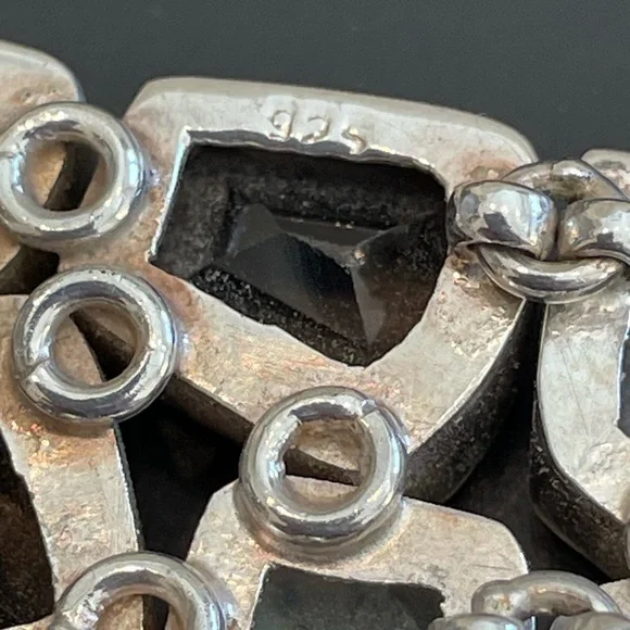 Opalite and Smokey quartz 925 silver adjustable necklace - Picture 7 of 7